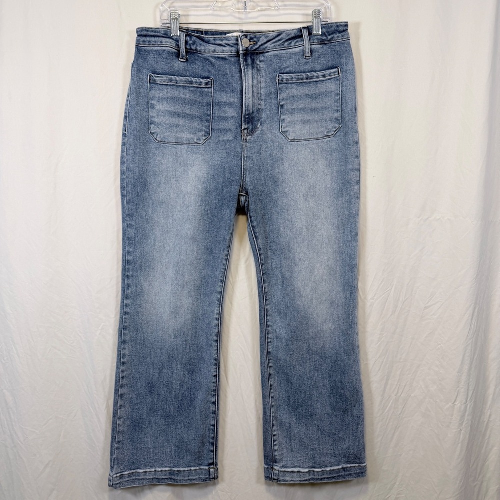 Freckled Poppy Jeans Wide Leg Patch Pocket Blue Denim 2XL